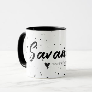 Taza Especular personalizado del nombre de Savannah Mug