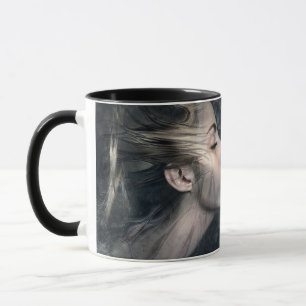 Taza Espejo chica besar sonrisa pelo ojo gemelo fantasí