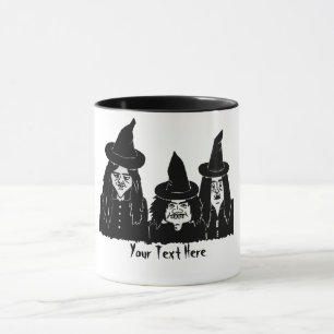 Taza espeluznantes brujas negras aterradoras halloween