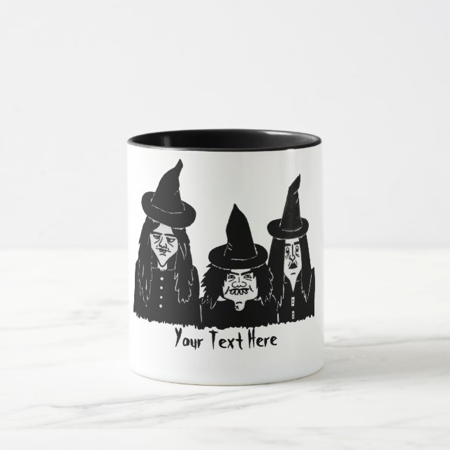 Taza espeluznantes brujas negras aterradoras halloween (Centro)