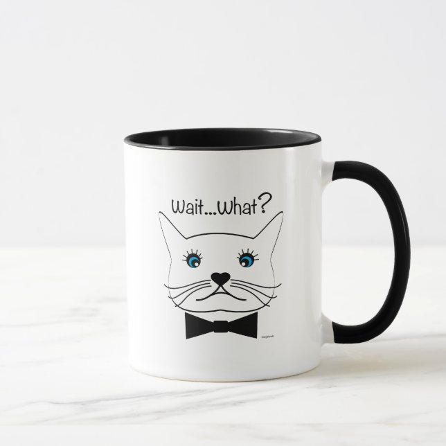 Taza ¿Espera divertida… qué? Gato bizco, Guay (Derecha)