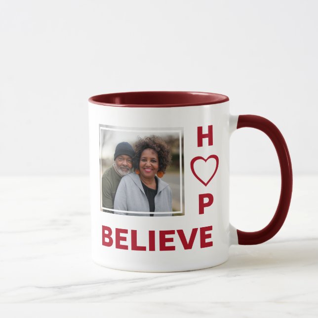 Taza ESPERANZA DE AMOR cristiano CREER parejas de fotos (Derecha)