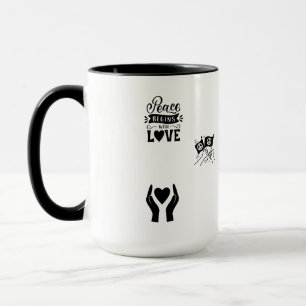Taza ESPERANZA SORBETO DE PAZ Blanco acento negro Cerám