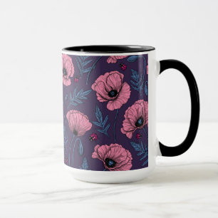 Taza Espías rosadas en violeta oscuro