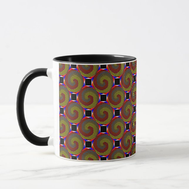 Taza Espiral azul amarillo rojo de Kenneth Yoncich (Izquierda)