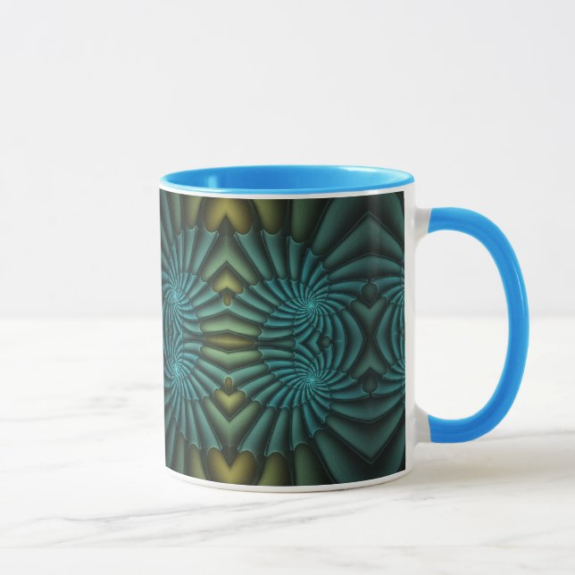 Taza Espiral azul brillante de tango azul (Derecha)