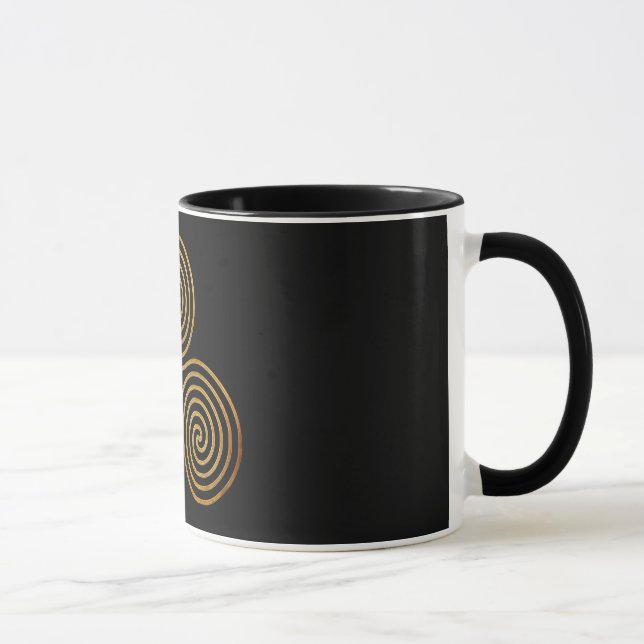 Taza espiral triple celta - oro antiguo OneLine, negro (Derecha)