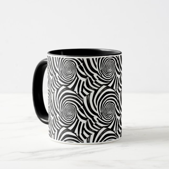 Taza Espirales blancas y negras (Anverso izquierdo)