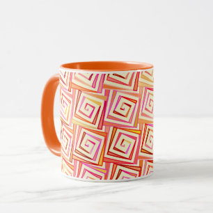 Taza Espirales cuadradas modernas de medio siglo - crem