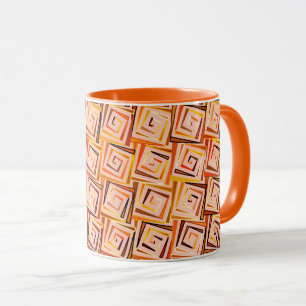 Taza Espirales cuadradas modernistas de mediados de sig