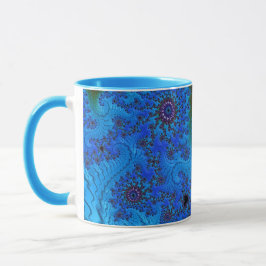 Taza Espirales Groovy Moody Blue Fractal Mandelbrot