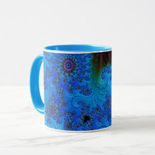 Taza Espirales Groovy Moody Blue Fractal Mandelbrot