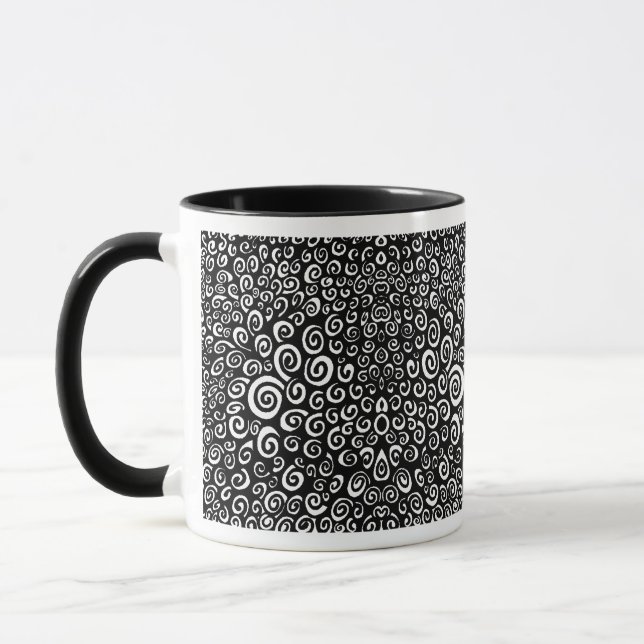Taza Espirales - Negro sobre blanco (Izquierda)