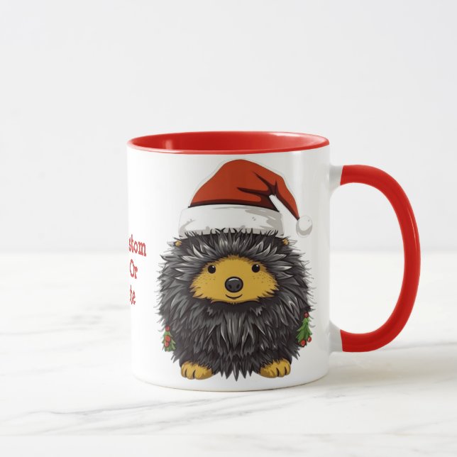 Taza Espíritu de los Navidades de Cute Porcupine Santa  (Derecha)