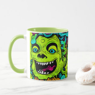 Taza Espléndido patrón de monstruo verde esbelto