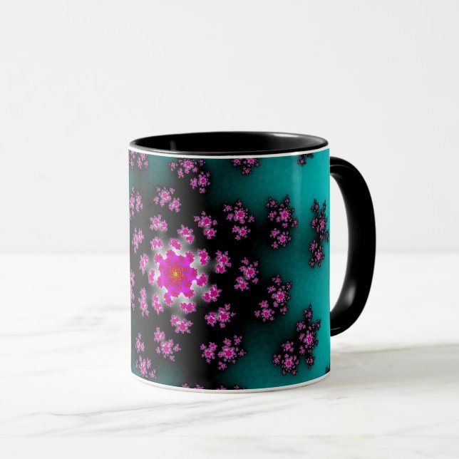 Taza Espolvorines florales verde azulados (Anverso derecho)