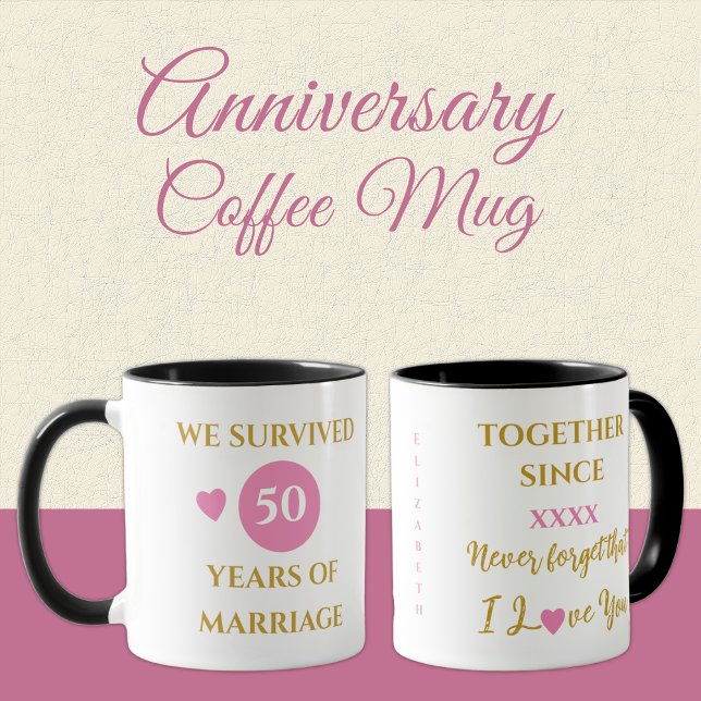 Taza Esposa 50 años de matrimonio el año occidental ros (Subido por el creador)