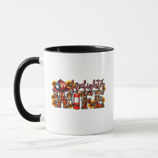 Taza Esposa de bombero – Estampado de girasol leopardo 
