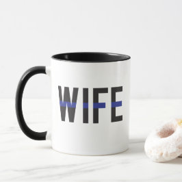 Taza Esposa de policía de la delgada línea azul