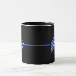 Taza Esposa delgada de la línea azul LEO con franjas de