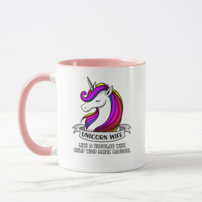 Taza Esposa mágica del unicornio para mujer (Izquierda)