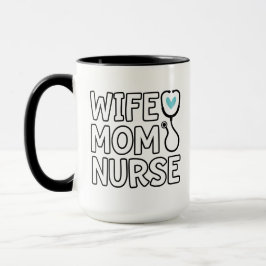 Taza Esposa Mamá Enfermera Estetioscopio Vida de la Enf