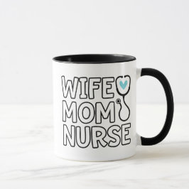 Taza Esposa Mamá Enfermera Estetoscopio Corazón Vi