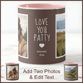 Taza Esposa Te ama fotos Textos Marrón C33 Aniversario