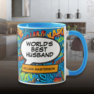 Taza Esposo del mundo mejor divertido nombre personaliz