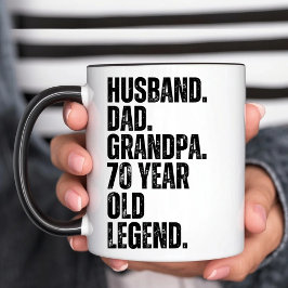 Taza Esposo Papá Abuelo De 70 Años Gracioso