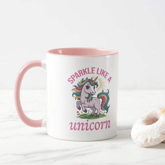 Taza Espuma como unicornio (Con donut)