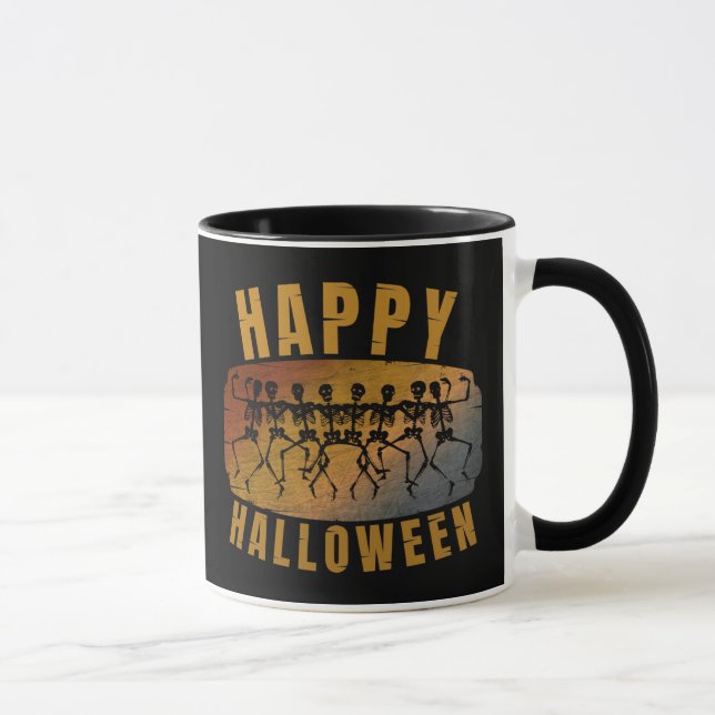 TAZA ESQUELETO BAILARÍN DE HALLOWEEN FELIZ (Derecha)