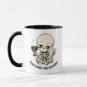 Taza Esqueleto Divertido Buenos Huesos Malas Decisiones