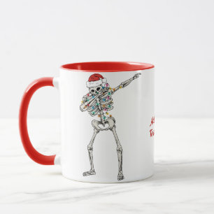 Taza Esqueleto haciendo dabbing Navidad Santa Xmas espe