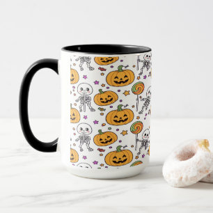 Taza Esqueleto Lindo Diversión Para Halloween