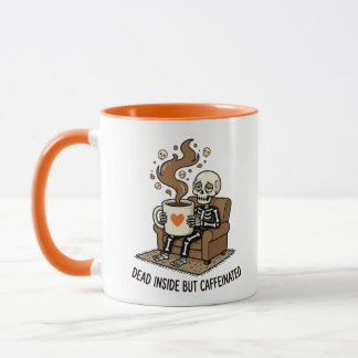 Taza Esqueleto muerto por dentro pero con humor de café