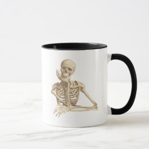 Taza Esqueleto pensativo