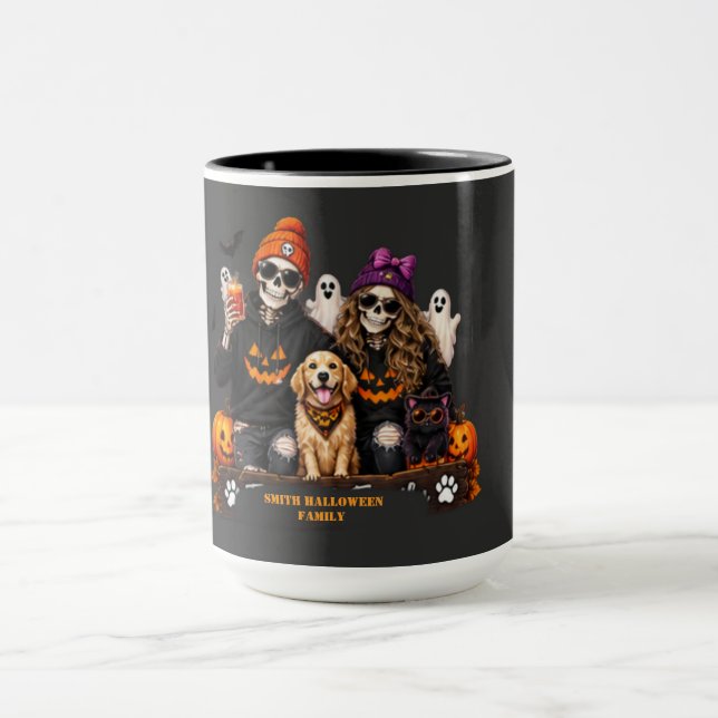 Taza Esqueleto Personalizado de Halloween Quédate Espel (Centro)