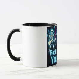 Taza Esqueletos de Neon Rock Hard Halloween Mug