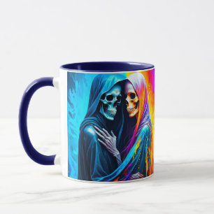 Taza Esqueletos envueltos en un arcoiris