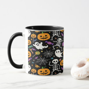 Taza Esqueletos Lindos y Espeluznantes para Halloween