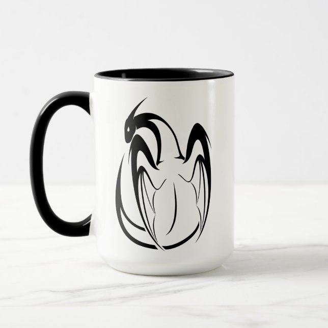 Taza Esquema de dragón blanco y negro (Izquierda)