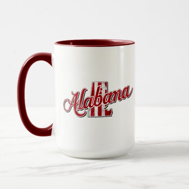 Taza Esquema del estado de Alabama Rojo (Izquierda)