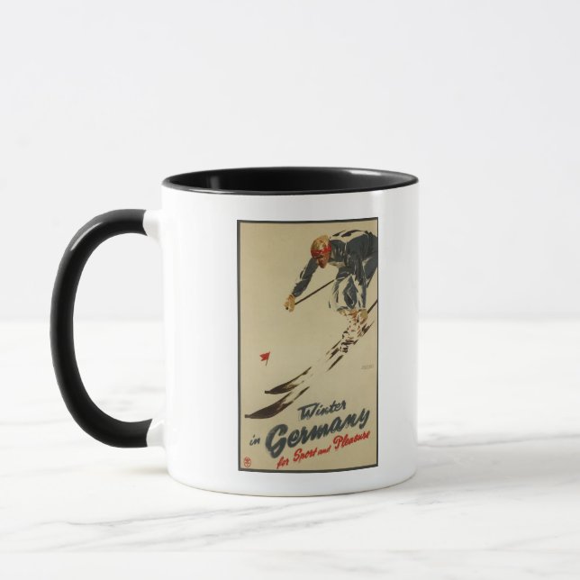 Taza Esquí de descenso - Promo de deportes y placer (Izquierda)