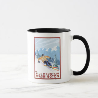 Taza Esquí de nieve cuesta abajo - Montaña Azul,