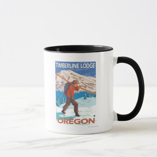 Taza Esquiador con esquís de nieve - Timberline Lodge,  (Derecha)