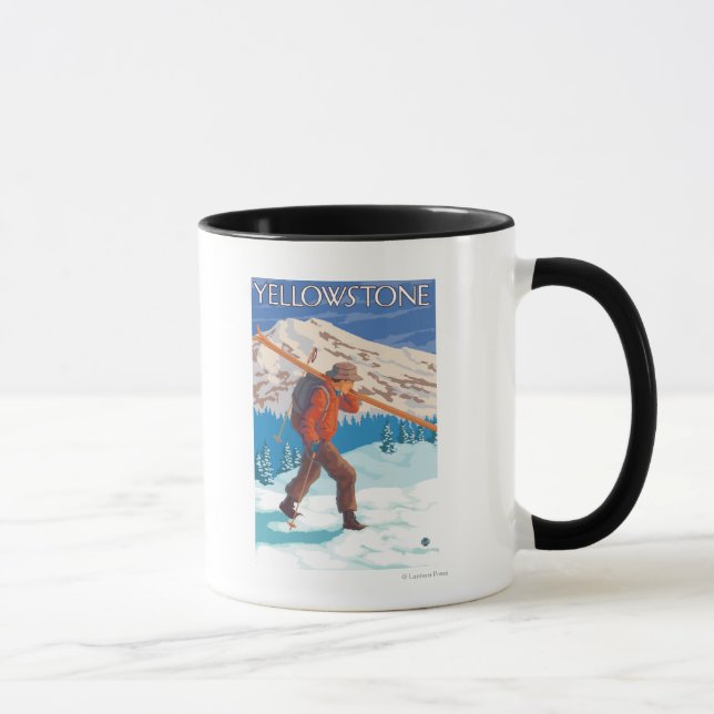 Taza Esquiador con esquís de nieve - Yellowstone Nat'l (Derecha)