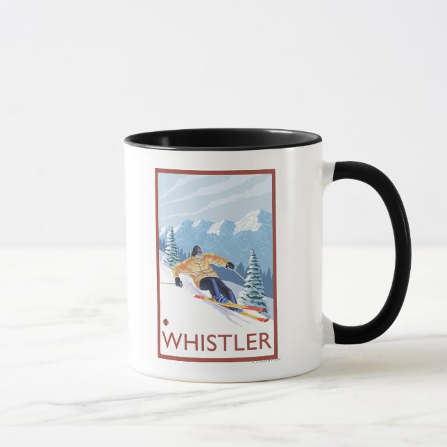 Taza Esquiador de nieve cuesta abajo - Whistler, BC Can (Derecha)