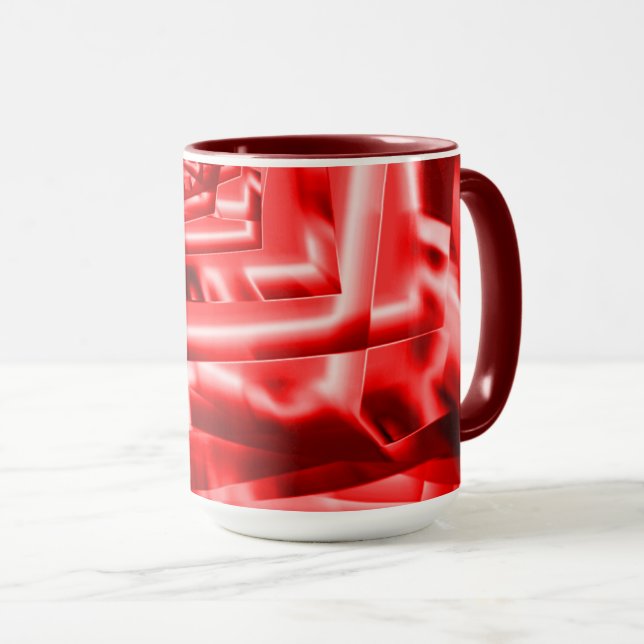 Taza Esquina de cuadrados inclinados, rojo brillante a  (Anverso derecho)
