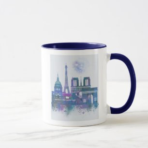 Taza Esquina de París - Azul acuarela